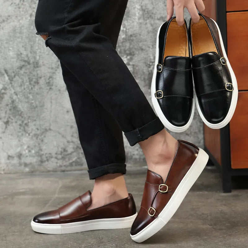 Jerald – Luźne Męskie Buty w Skórzanym Stylu