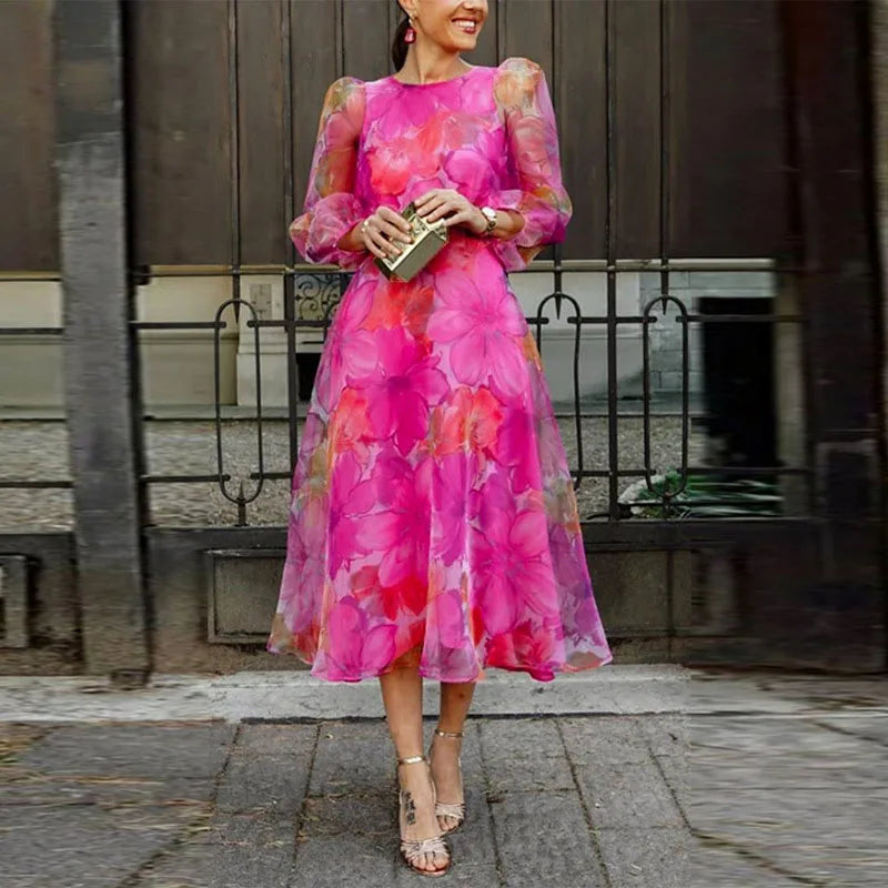 Aria – Elegancka Sukienka w Kwiaty