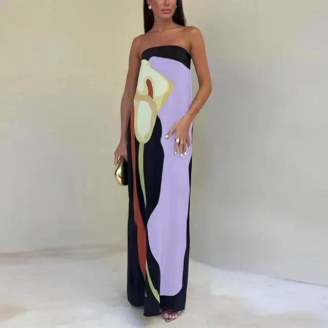Lena - Suknia Maxi Bez Ramion