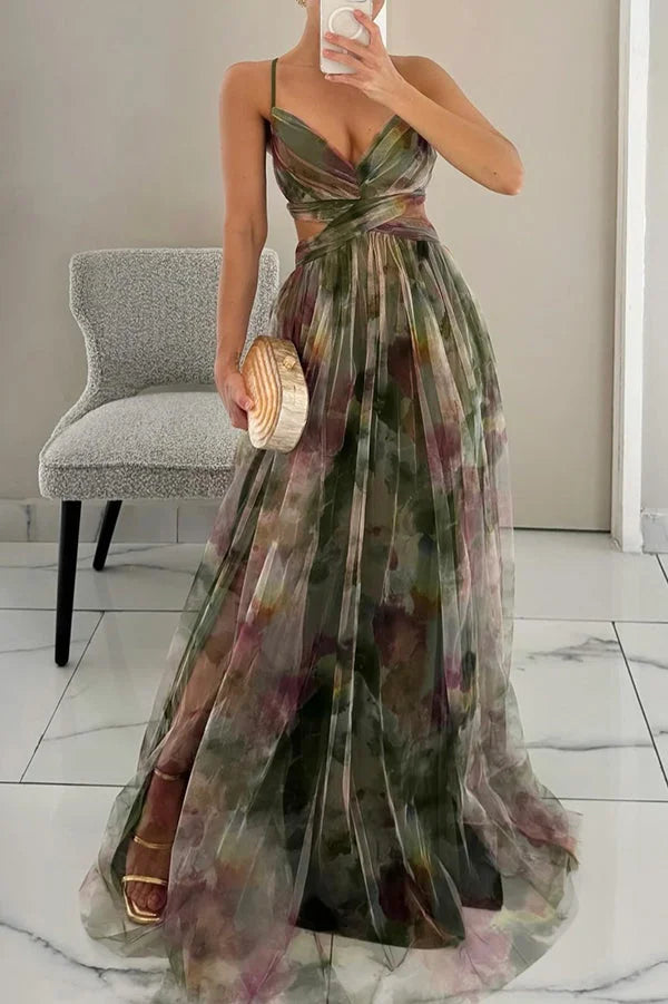 Brienne - Suknia Maxi Damska, Elegancka & Warstwowa