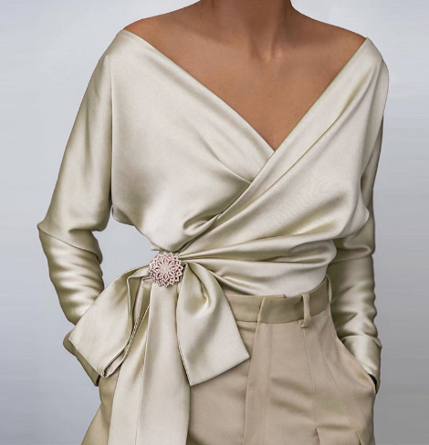 Davina - Stylowa bluzka z czystego jedwabiu