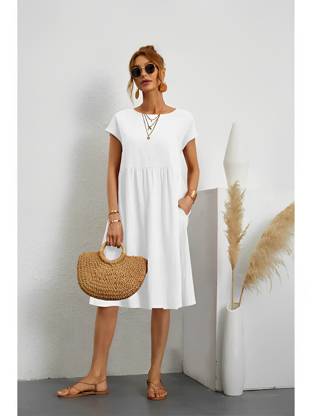 Amira – Elegancka letnia sukienka z rękawami