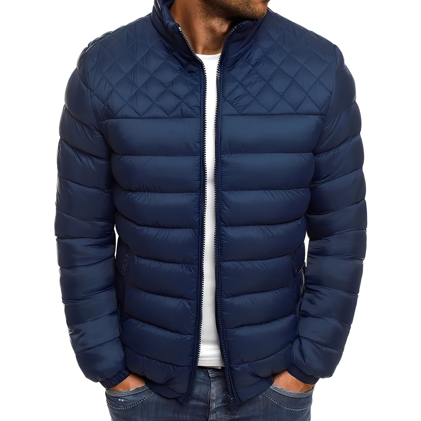 Jeffry - Męska elegancka kurtka wiatroszczelna na zewnątrz
