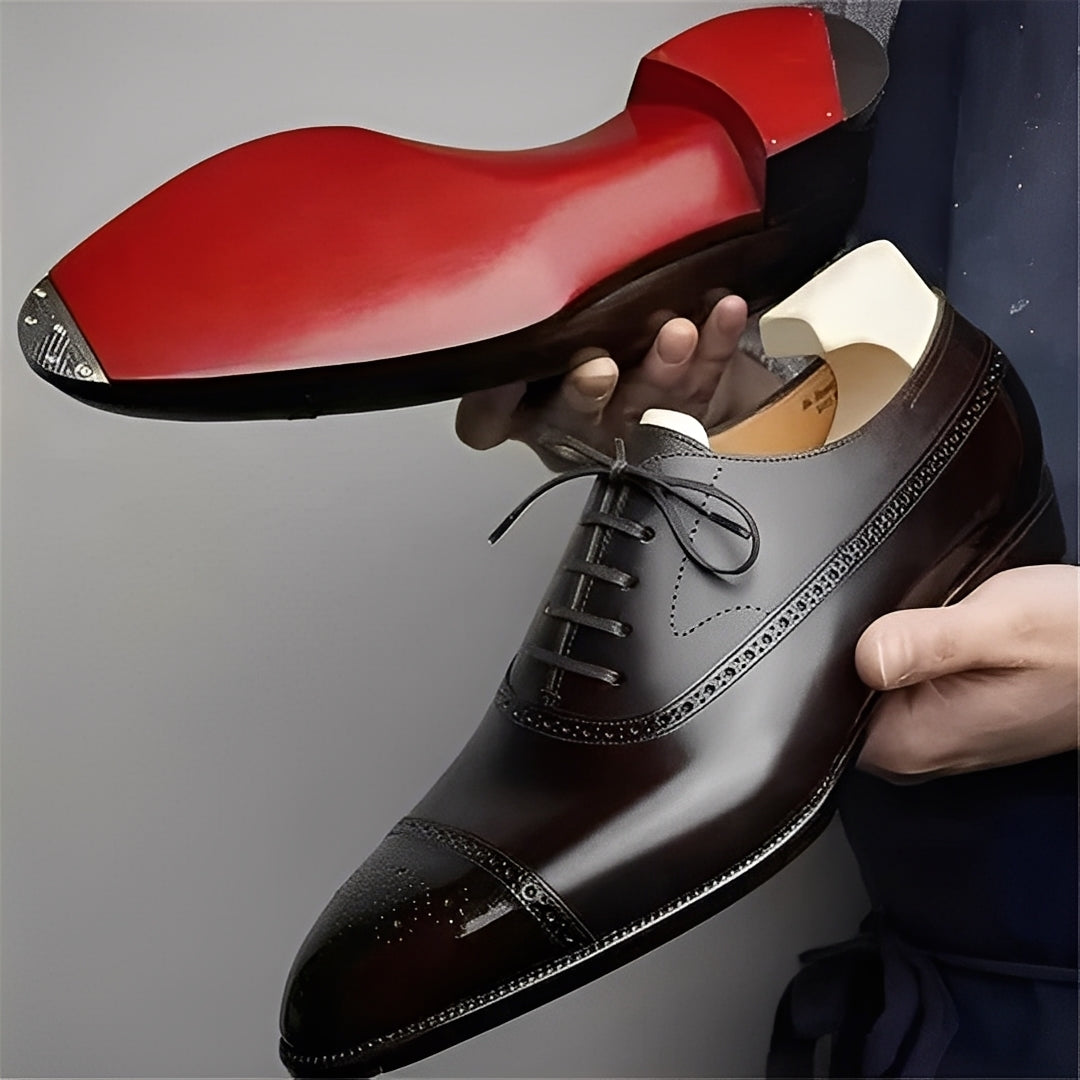 Fulton - Nowoczesne stylowe skórzane buty brogue dla mężczyzn