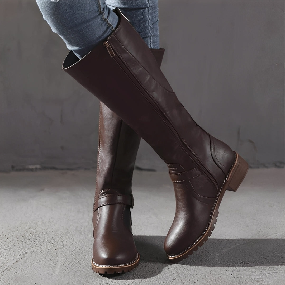 Shirlee - Eleganckie wysokie buty z klamrą dla kobiet