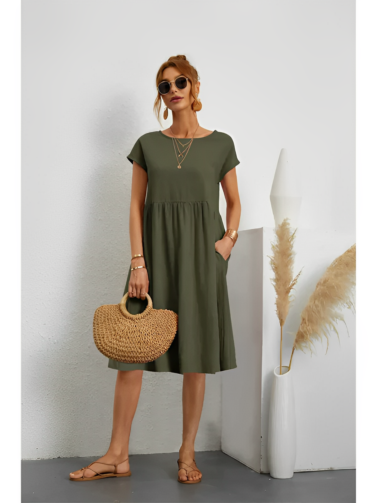 Amira – Elegancka letnia sukienka z rękawami