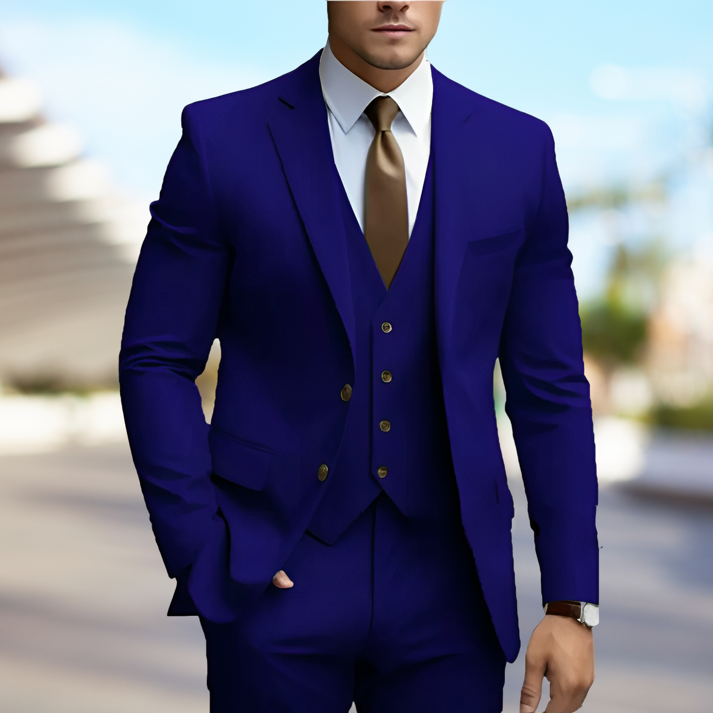 Liam – Elegancki 3-częściowy garnitur ślubny dla mężczyzn