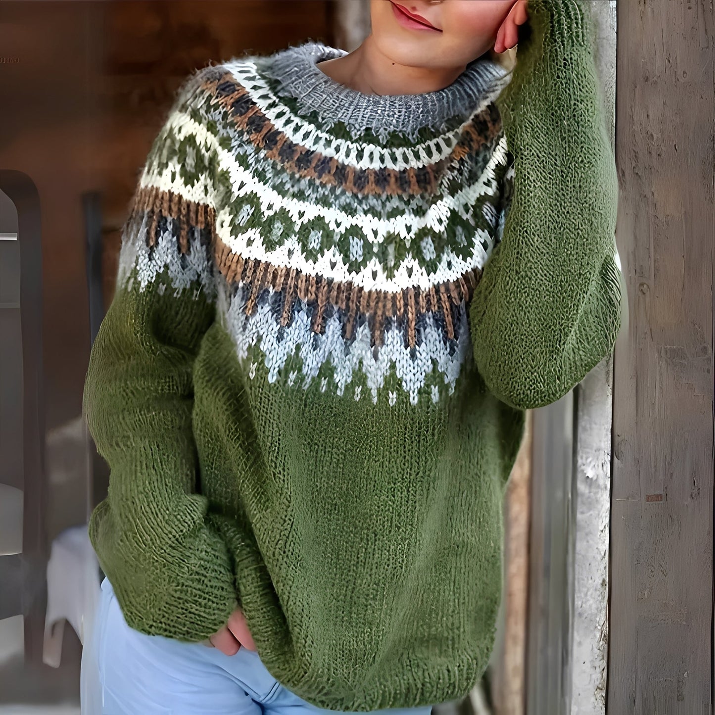 Margery - Klasyczny ciepły damski sweter z wełny