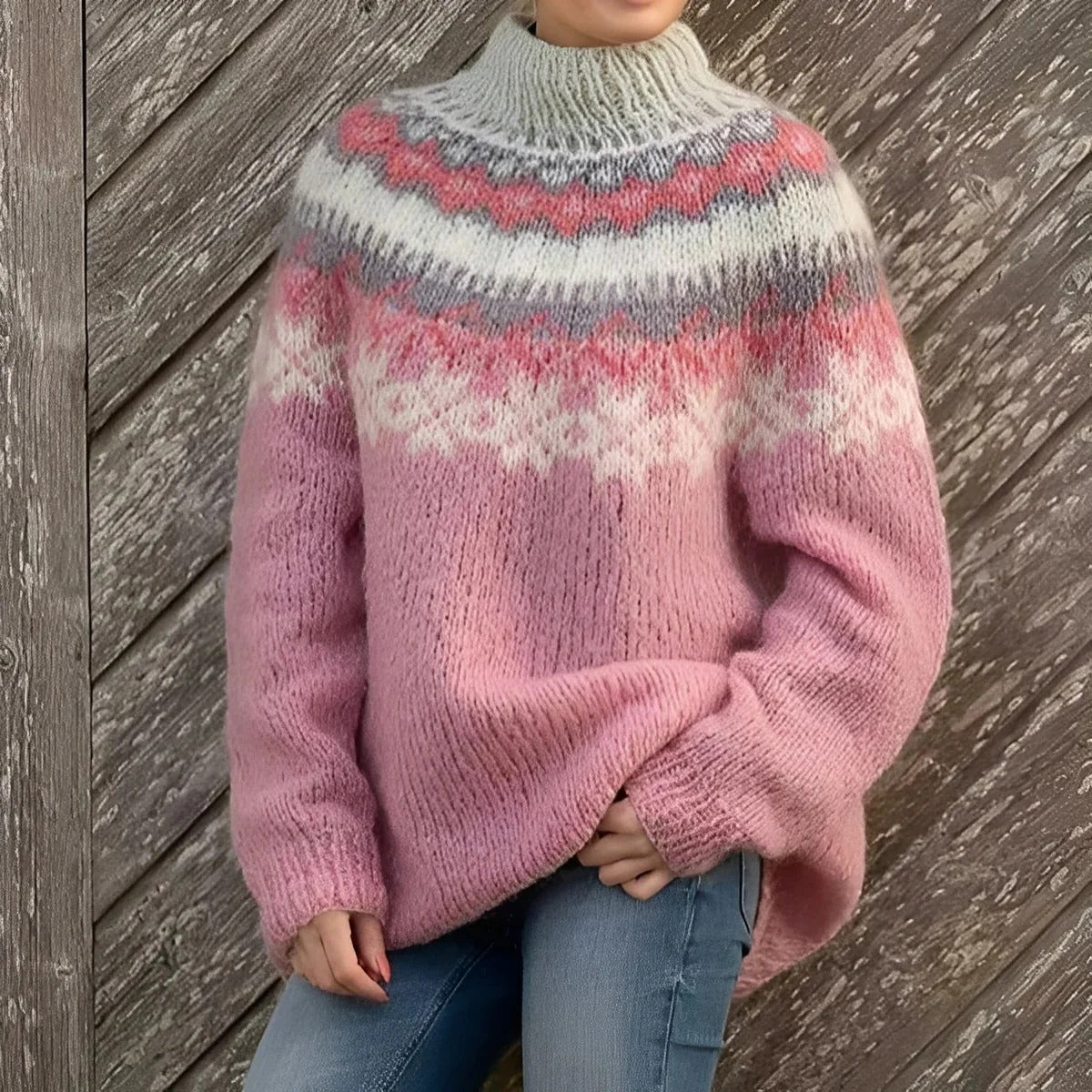 Holly - Klasyczny damski sweter z wzorem
