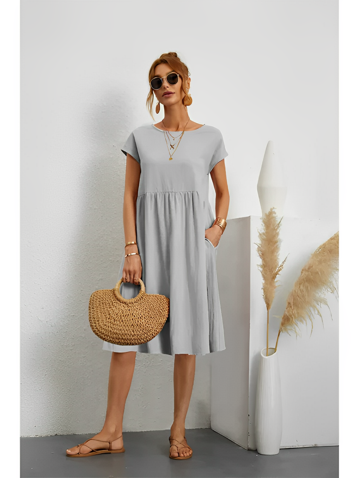 Amira – Elegancka letnia sukienka z rękawami