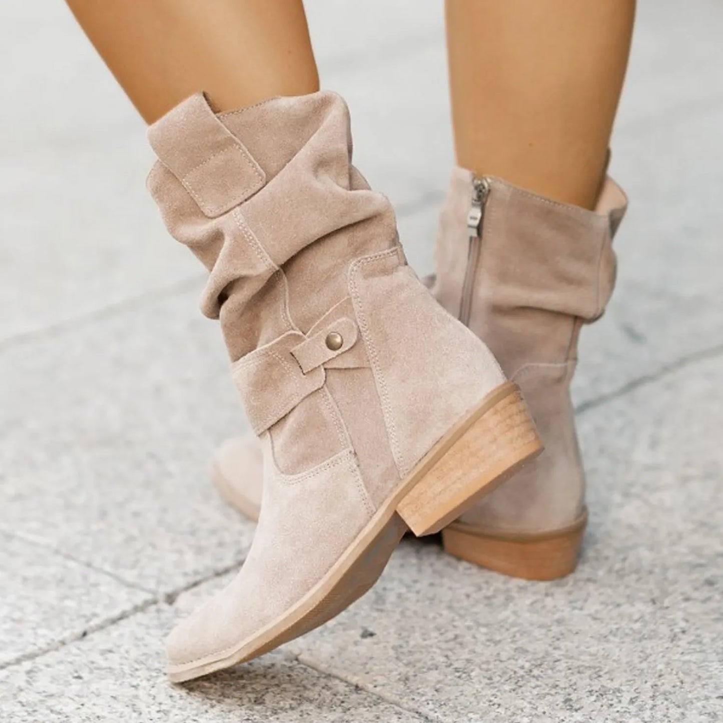 Elisa – Zamszowe Botki | Stylowe & Komfortowe