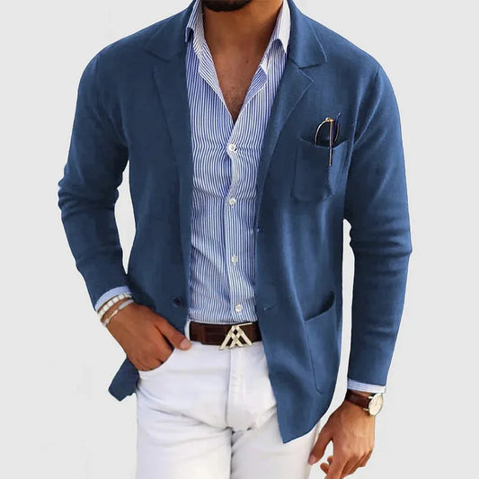Silvanus - Męski Casual Dzianinowy Blezer, Lekki