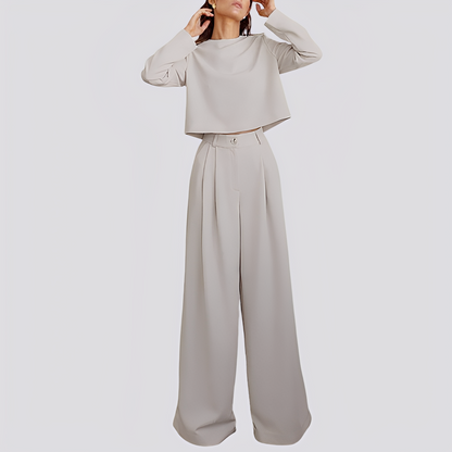 Irene - Stylowy top i szerokie spodnie dla kobiet