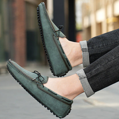 Kelly - Męskie luźne skórzane mokasyny