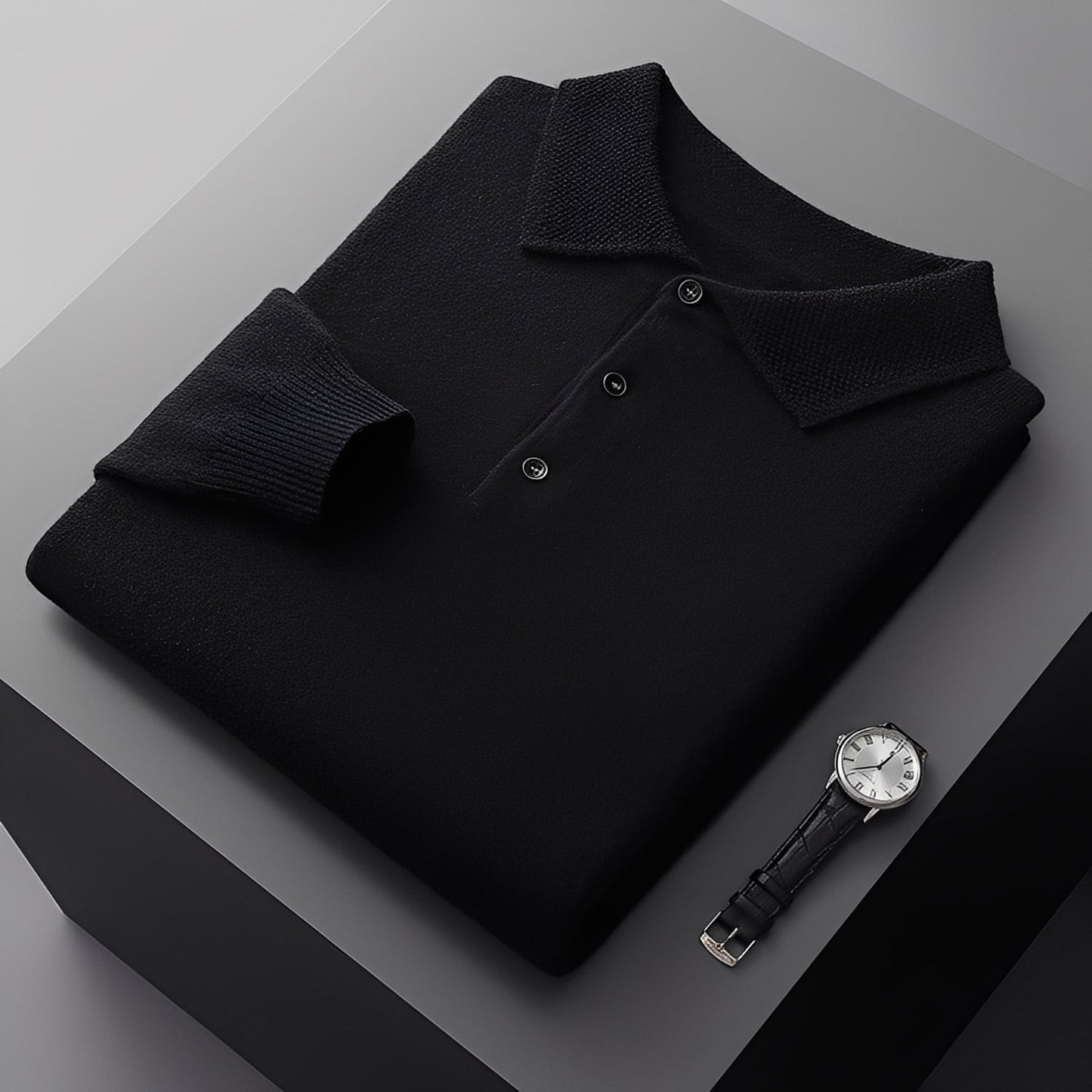 Romilly - Elegancki kaszmirowy sweter polo dla mężczyzn