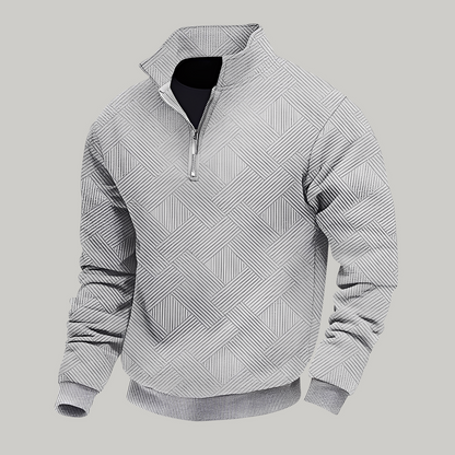 Rodney - Swobodny męski sweter z zamkiem pod szyją