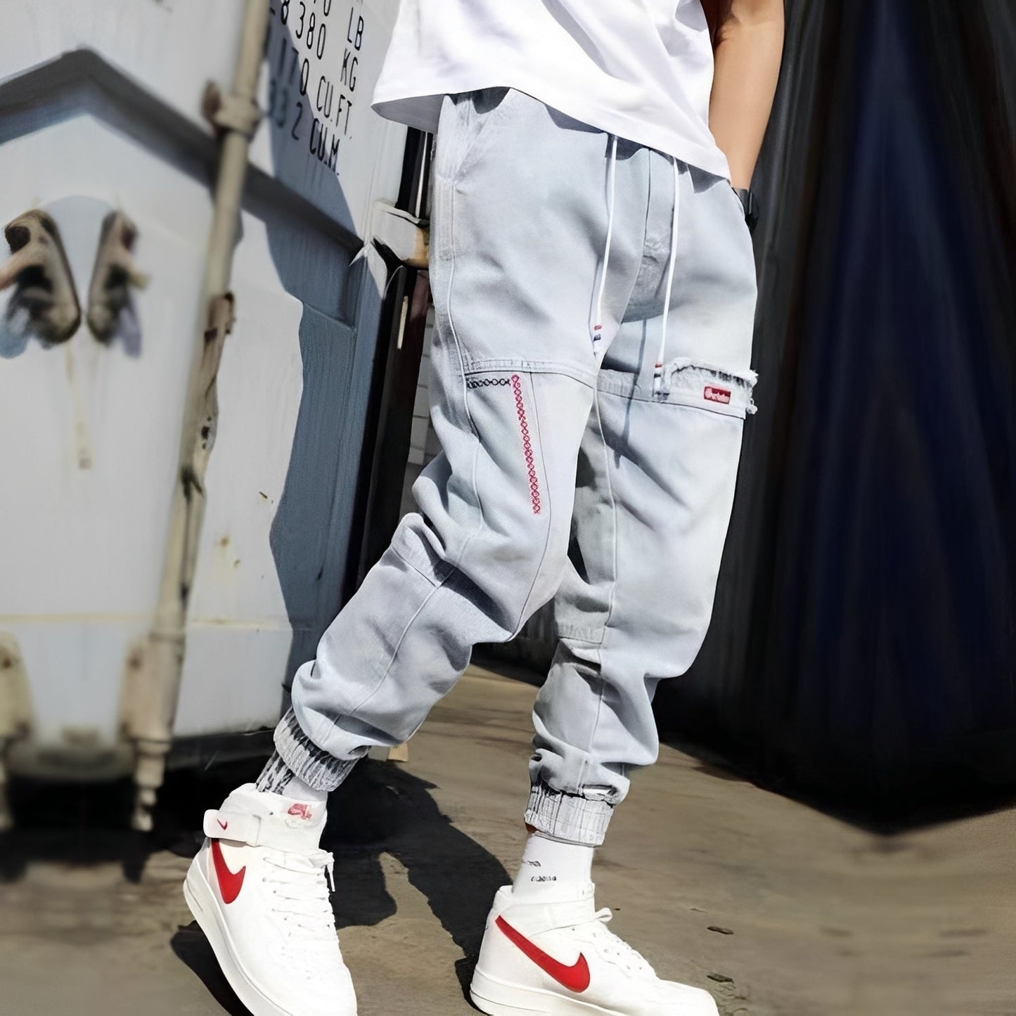 Victor - Stylowe luźne jeansy z elastycznymi mankietami dla mężczyzn