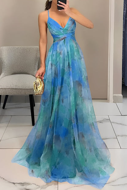 Olivia - Stylowa suknia maxi z kwiatowym wzorem dla kobiet