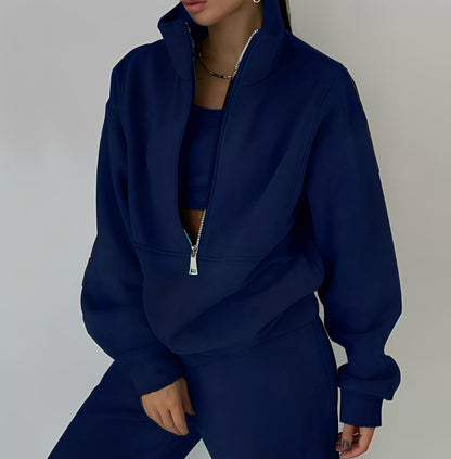 Mélissa - Swobodny, szeroki komplet z dzianiny w dwóch częściach