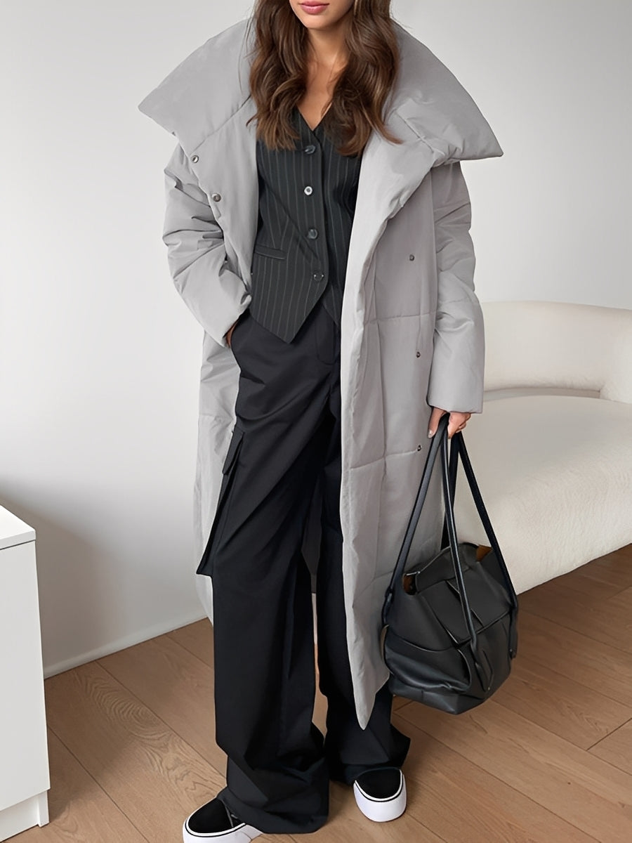 Adaline - Długa, ciepła, pikowana kurtka dla kobiet