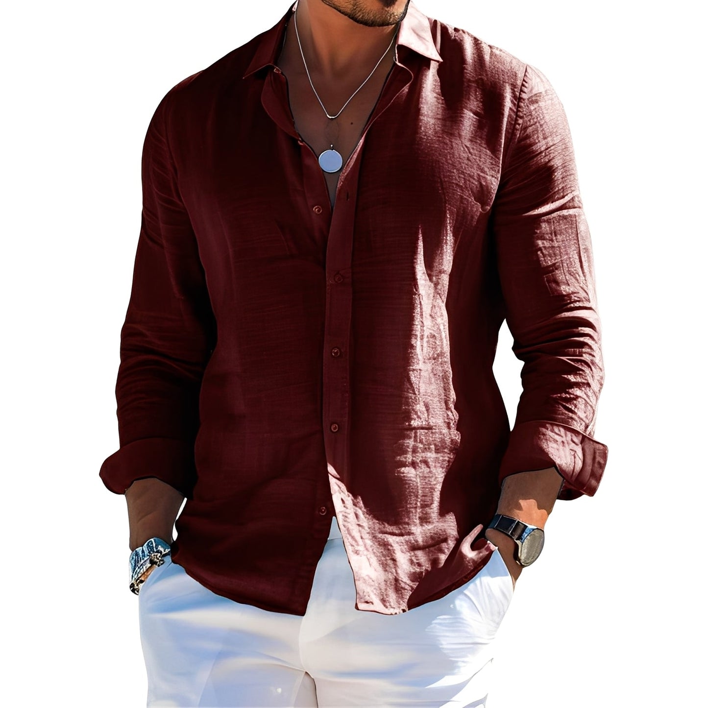 Félicien - Klasyczne polówki z długimi rękawami dla mężczyzn