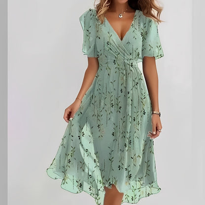 Gemma - Stylowa sukienka midi z krótkimi rękawami dla kobiet