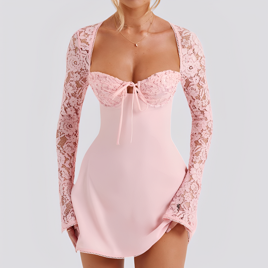 Emmy - Elegancka, sukienka mini dla kobiet z odkrytymi plecami