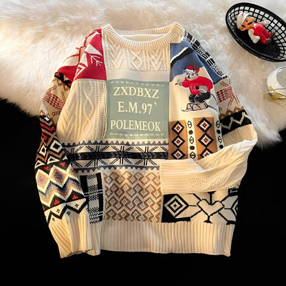 Charles - Stylowy, luźno dziany świąteczny sweter dla kobiet