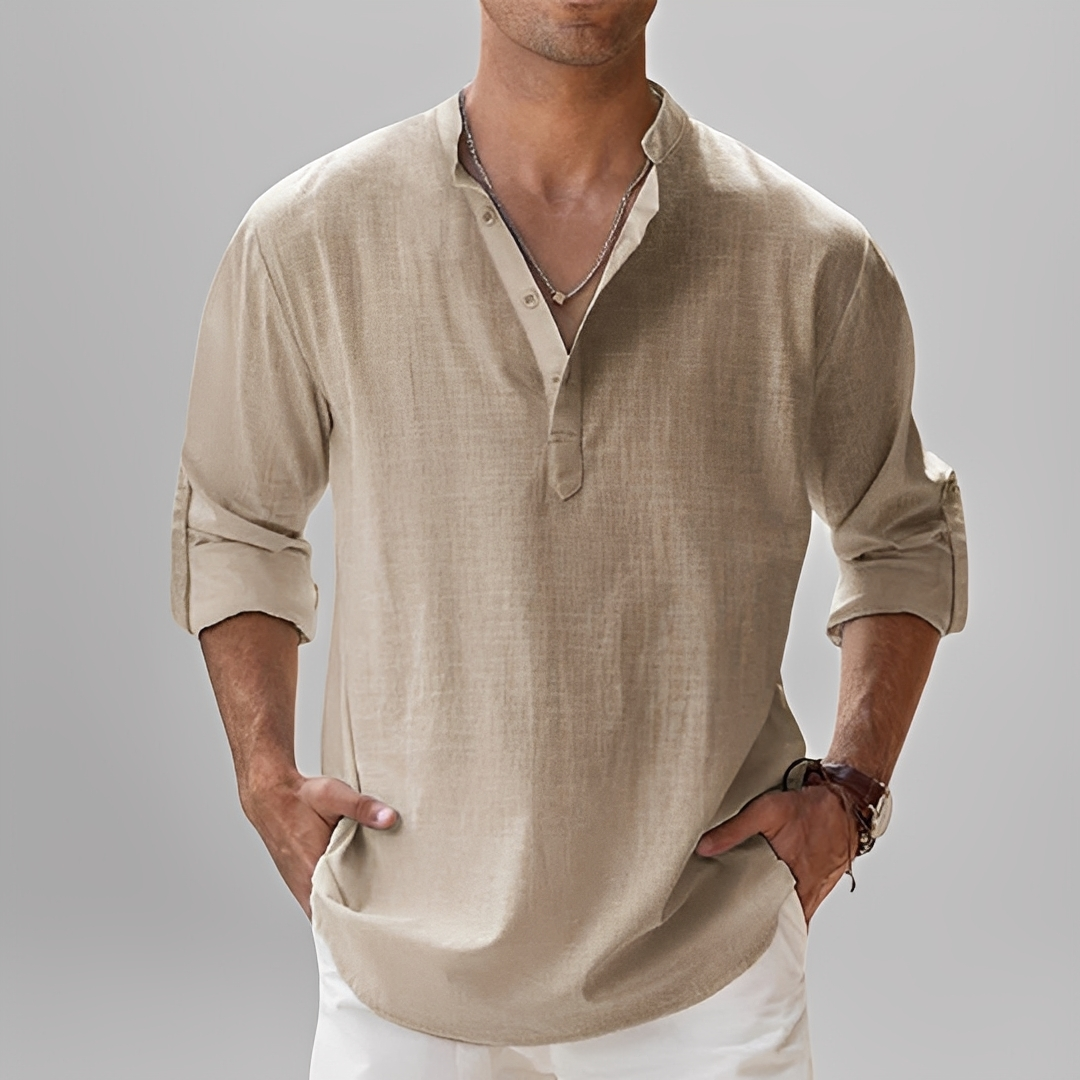 Ezriel - Wygodna koszula męska z półkieszeniami