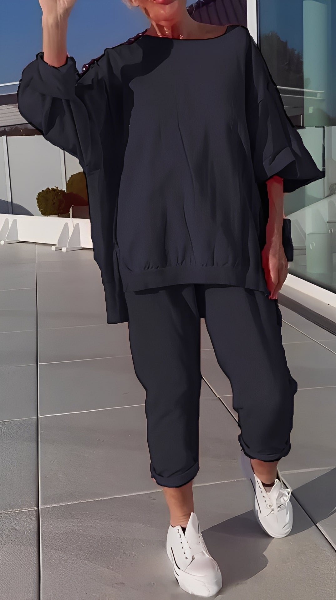 Eleanore - Zestaw dla kobiet z luźnym topem i spodniami