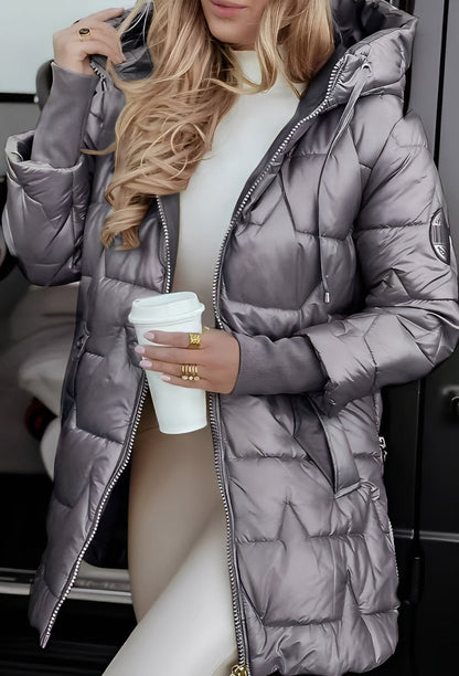 Georgina - Stylowy zimowy płaszcz puchowy z kapturem dla kobiet