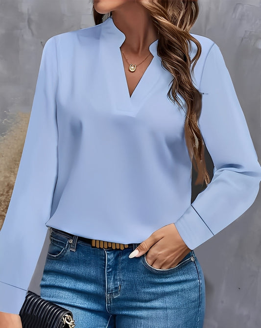 Shania - Stylowa, luźna bluzka z dekoltem V dla kobiet
