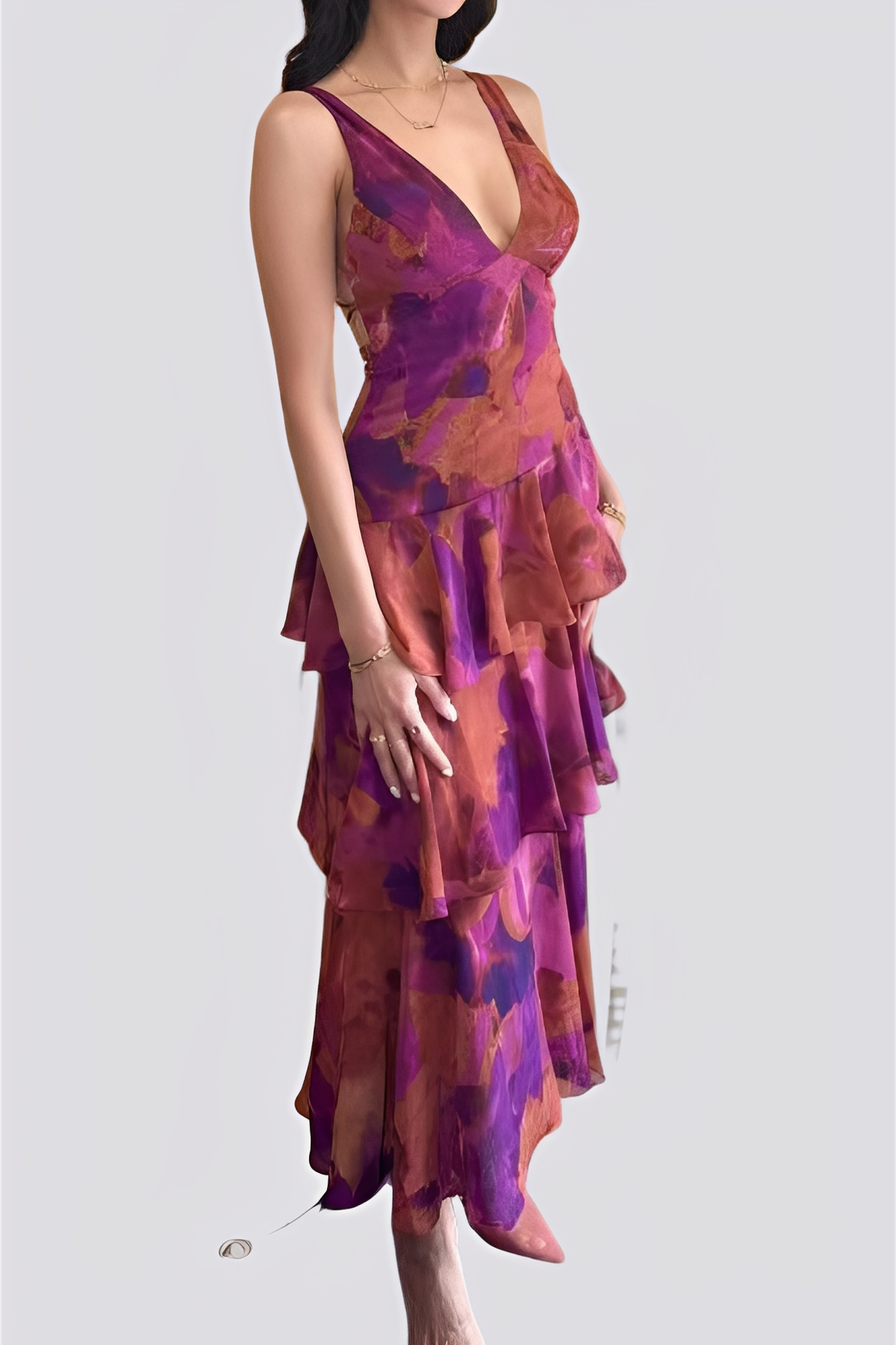 Tiffany - Stylowa suknia maxi z neckholderem dla kobiet