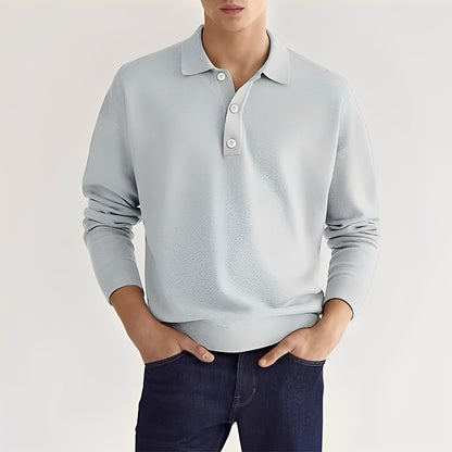 Dominic - Męska koszulka polo z długimi rękawami w casualowym stylu