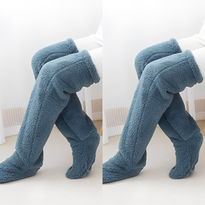 Camellia - Ciepłe, zimowe skarpety za kolano dla kobiet