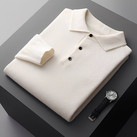 Romilly - Elegancki kaszmirowy sweter polo dla mężczyzn