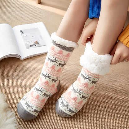 Clarice - Stylowe świąteczne skarpetki o średniej długości dla kobiet