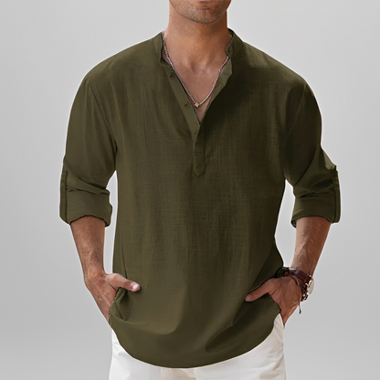 Ezriel - Wygodna koszula męska z półkieszeniami