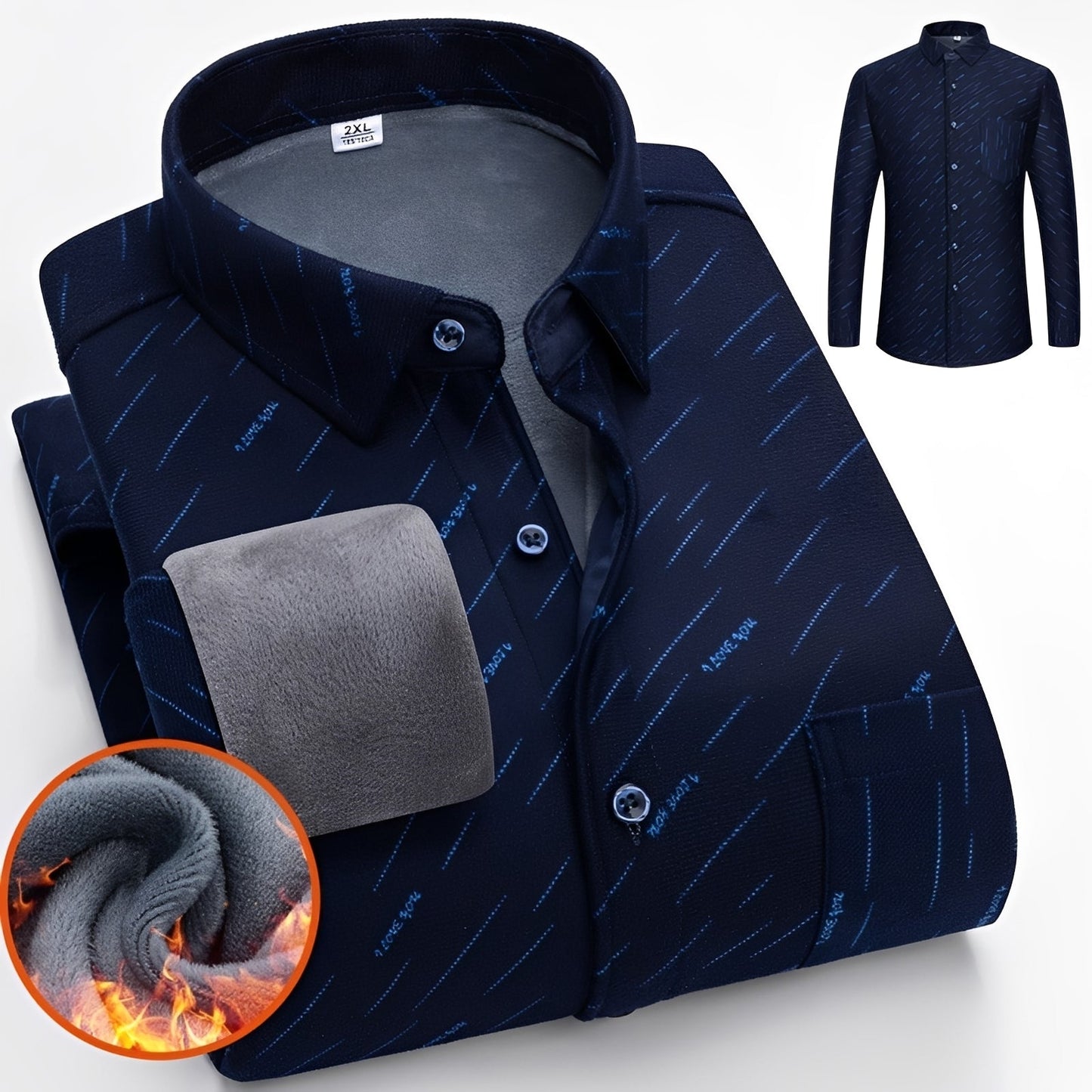 Anton - Modna i ciepła koszula w kratę z miłym polarem dla mężczyzn