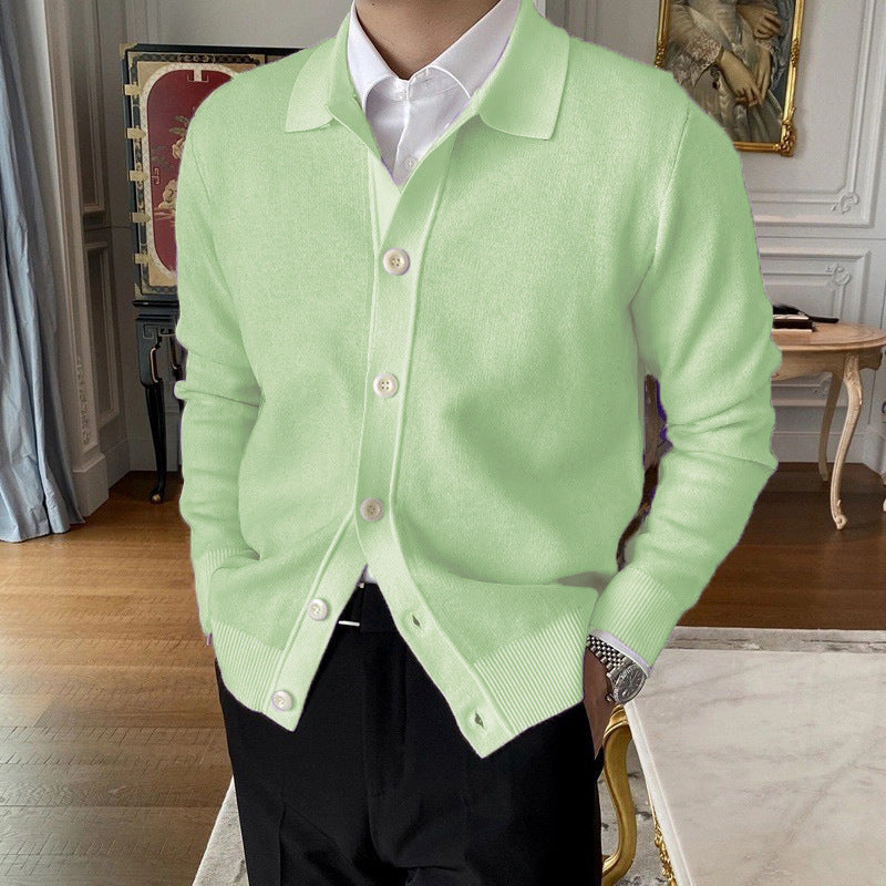 Andrew - Męski sweter z guzikami z wełny o luźnym kroju