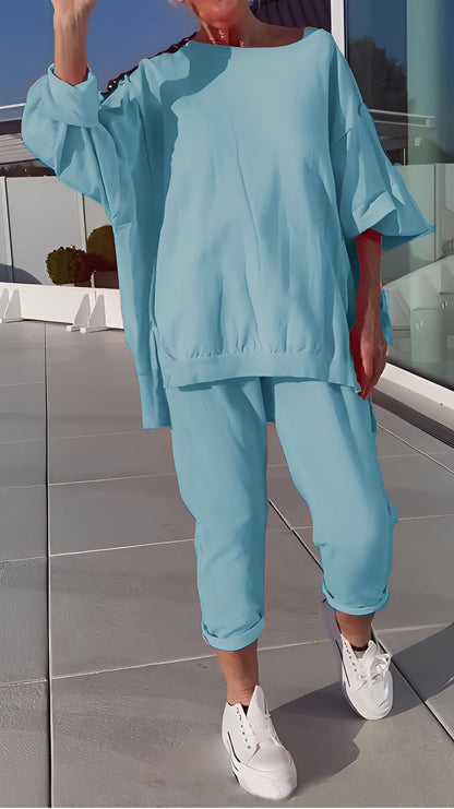 Eleanore - Zestaw dla kobiet z luźnym topem i spodniami
