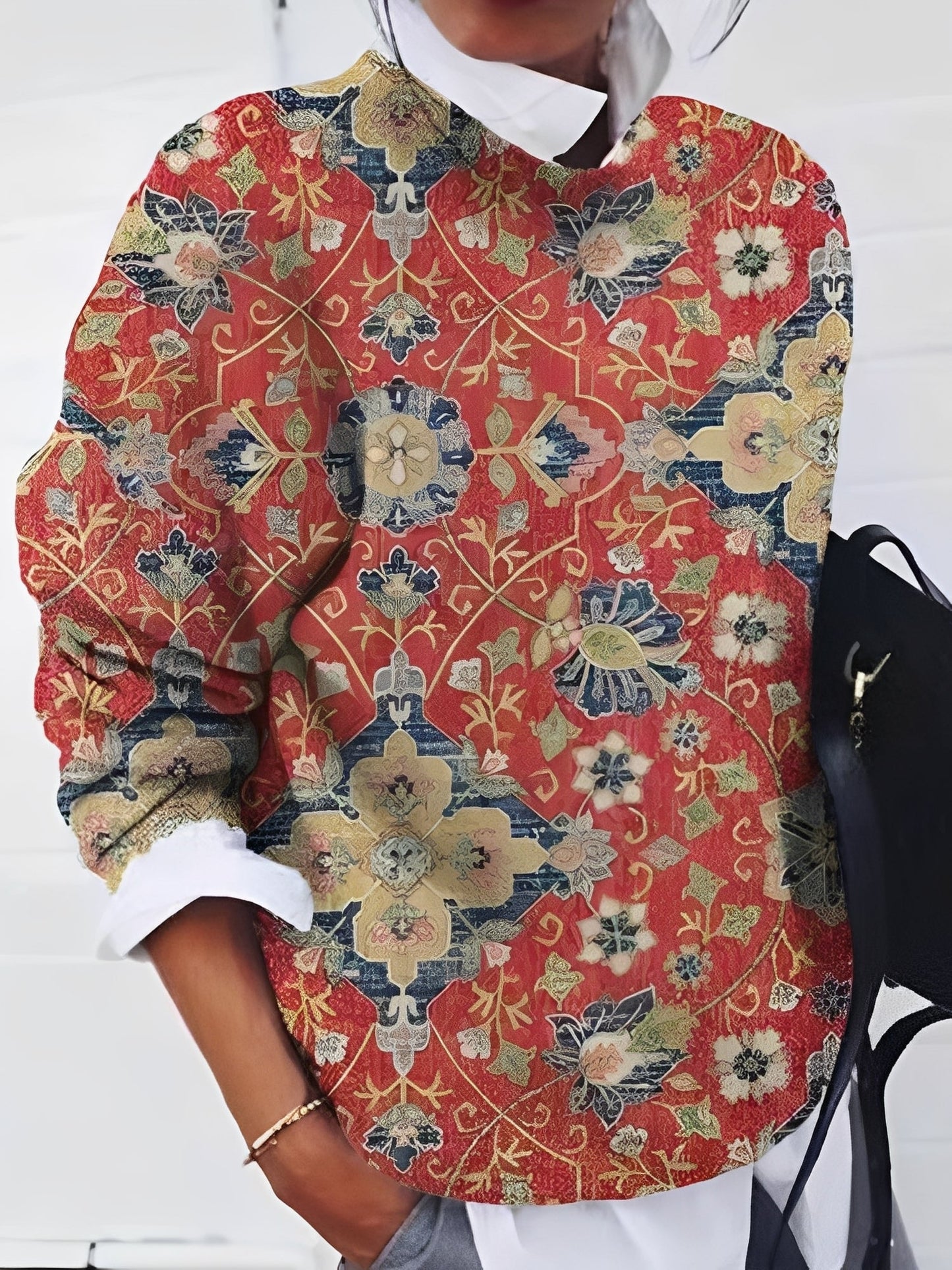 Jamie - Stylowy sweter z kwiatowym wzorem dla kobiet