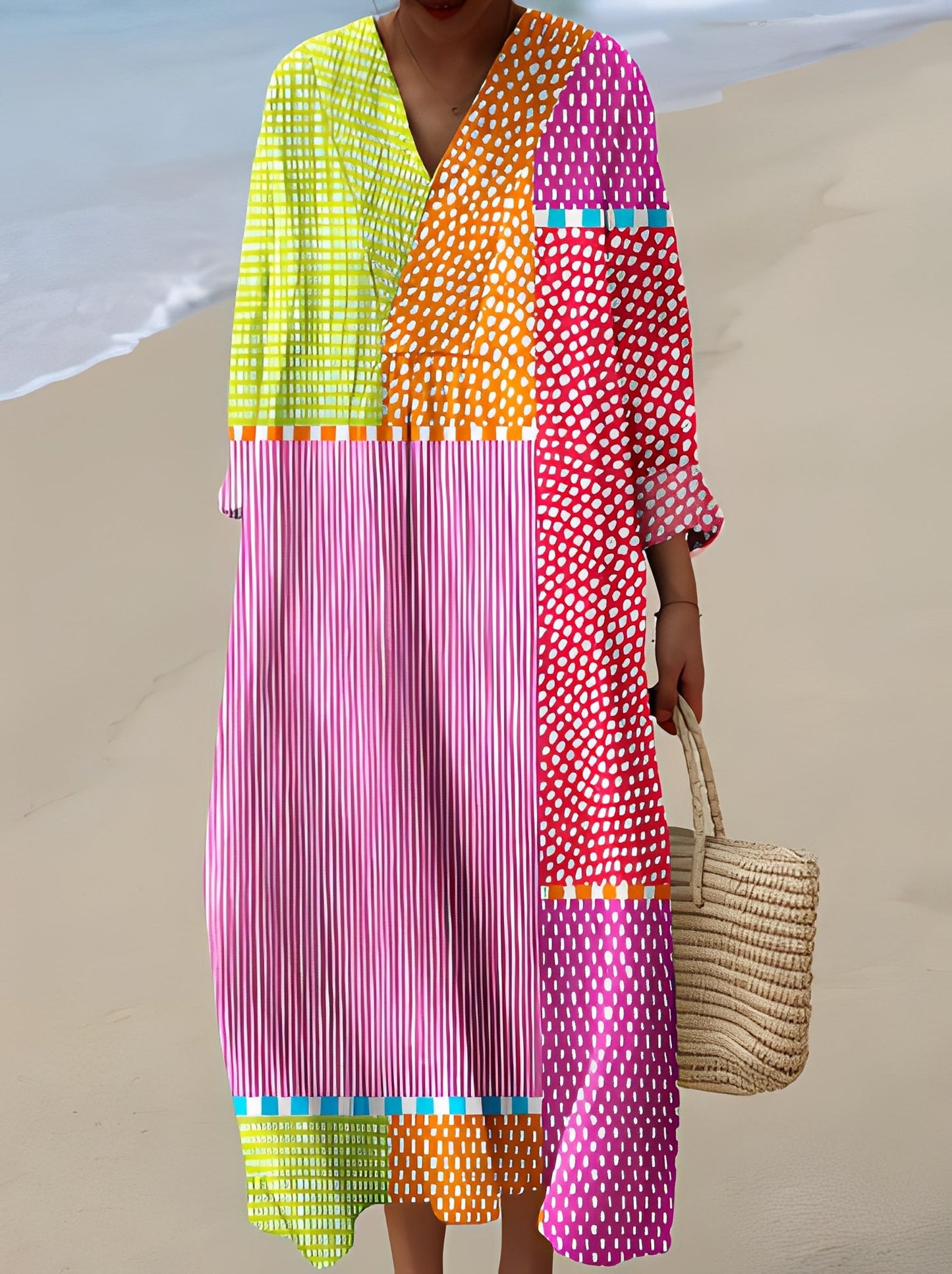 Jean - Stylowa, luźno szyta, średniej długości sukienka dla kobiet