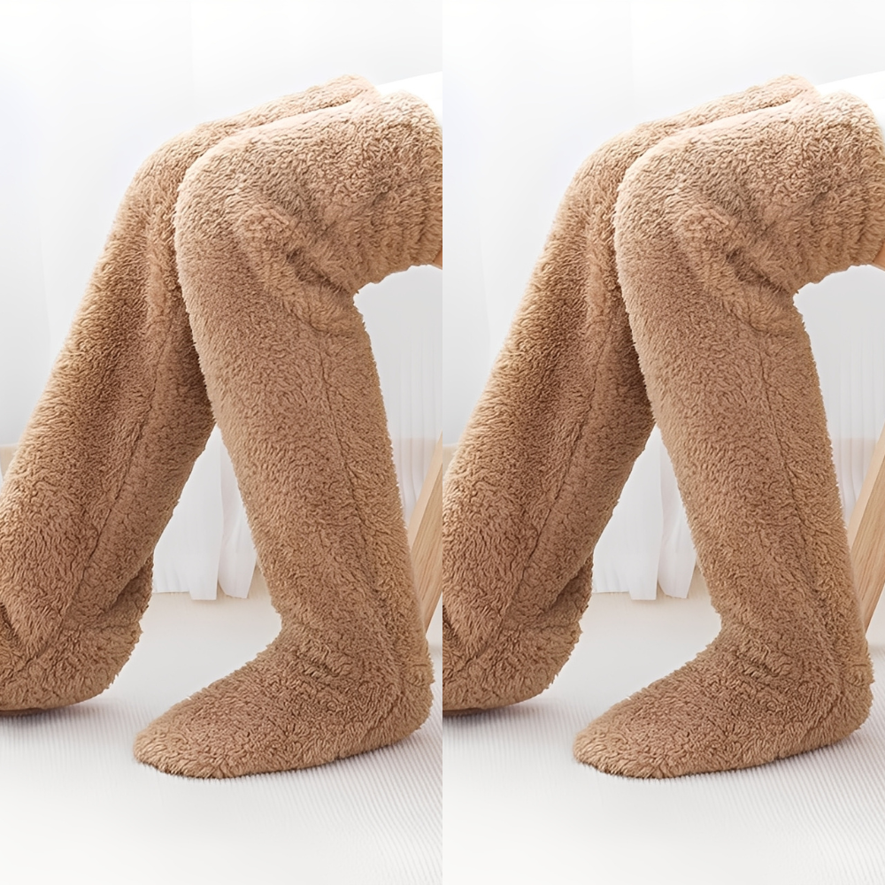 Camellia - Ciepłe, zimowe skarpety za kolano dla kobiet