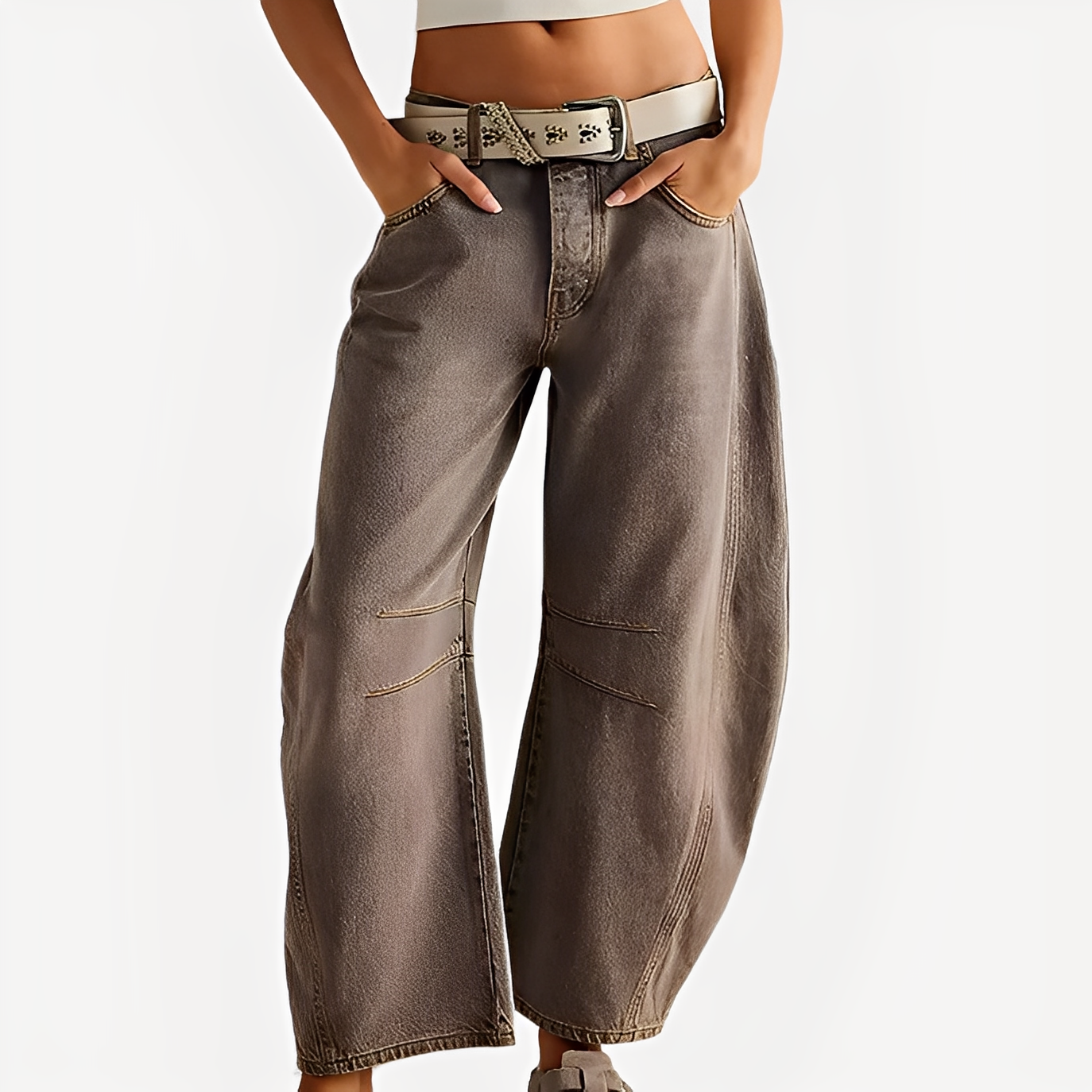 Celestine - Damskie jeansy o szerokim fasonie w tradycyjnym stylu