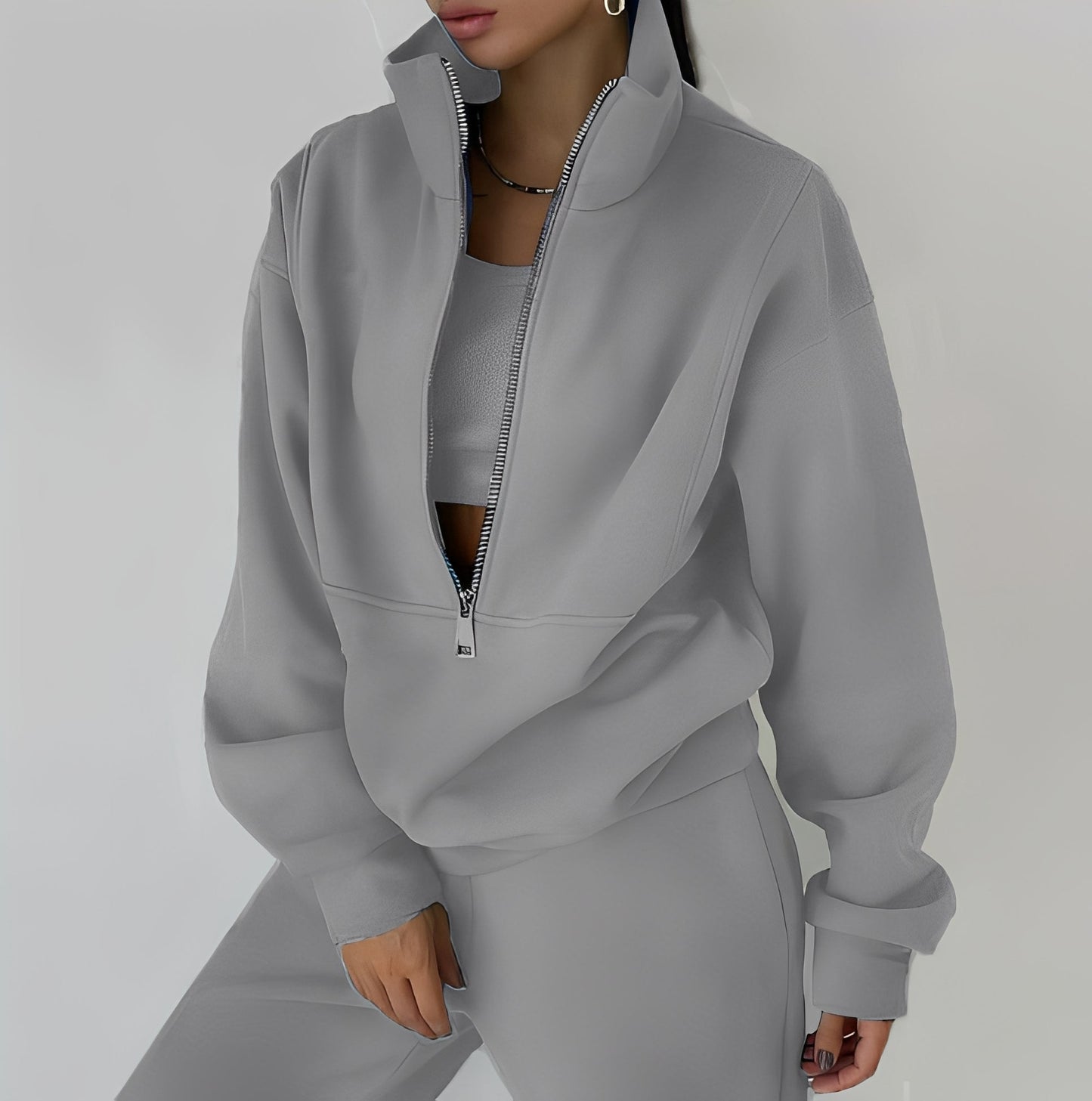 Mélissa - Swobodny, szeroki komplet z dzianiny w dwóch częściach