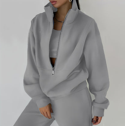 Mélissa - Swobodny, szeroki komplet z dzianiny w dwóch częściach