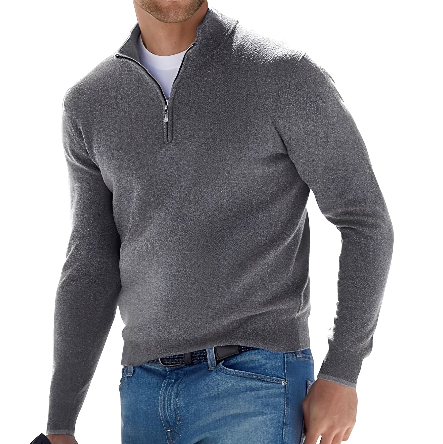 Nash - Męski sweter z suwakiem