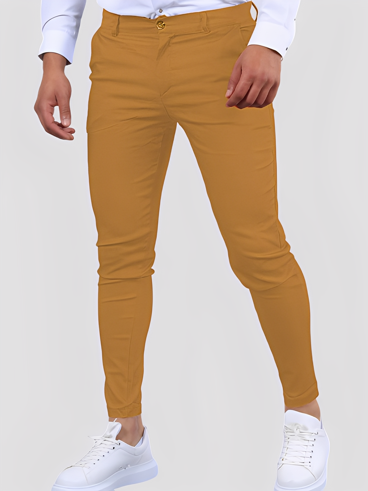 Shelton - Męskie luźne spodnie stretch o wąskim kroju
