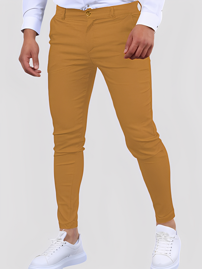 Shelton - Męskie luźne spodnie stretch o wąskim kroju